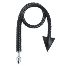 Анальная пробка с длинным черным хвостом Leather Tail with Metal Plug