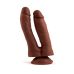 Фаллоимитатор двойной для вагинально-анальной стимуляции на присоске Double Penetrator Mr. Rude 7.3 коричневый Фаллоимитатор двойной для вагинально-анальной стимуляции на присоске Double Penetrator Mr. Rude 7.3 коричневый