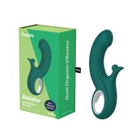 Вагинальный вибратор с клиторальным отростком зеленый Chisa Dual Orgasm Vibrator Kissen Raider 
