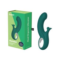 Вагинальный вибратор с клиторальным отростком зеленый Chisa Dual Orgasm Vibrator Kissen Raider 