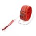 Нашийник для БДСМ з повідцем червоного кольору