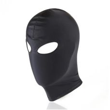Маска БДСМ на лицо с вырезом для глаз черного цвета
