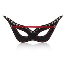Маска на глаза для БДСМ игр черная с красными вставками