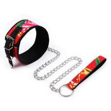 Нашийник з повідцем для БДСМ кольоровий Tropical Collar With Leash