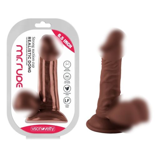 Фалоімітатор реаліст на присосці Realistic Dong Brown Mr. Rude 6.5 коричневий