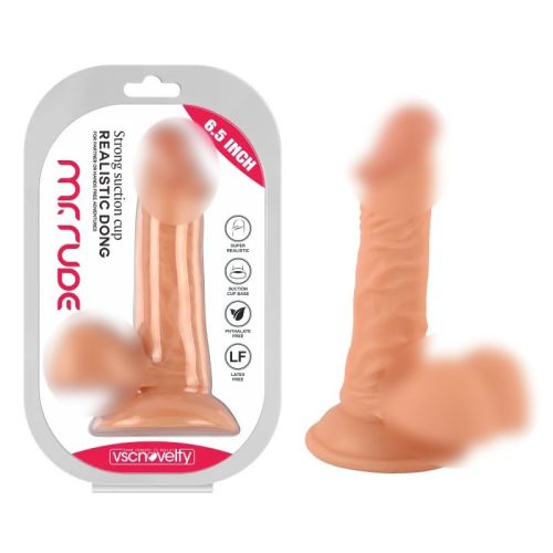 Фаллоимитатор реалистичный на присоске Realistic Dong Flesh Mr. Rude 6.5 бежевый