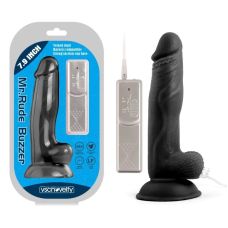 Вибратор реалистичный на присоске Mr. Rude Buzzer Black 7.9 черного цвета