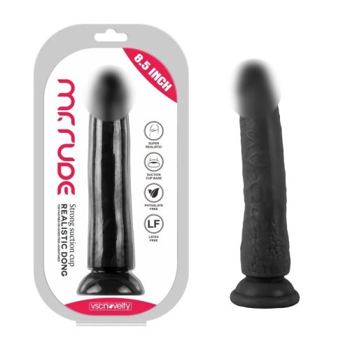 Фаллоимитатор реалистичный на присоске Realistic Dong Black Mr. Rude 8.5 черный