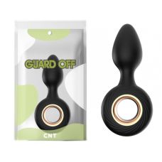 Силіконова анальна пробка з кільцем та вібрацією Plug-in Vibe чорна