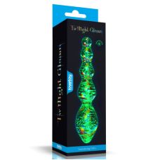 Стеклянный фаллоимитатор светящийся Twilight Gleam Glass Dildo Tantalizing Orbs