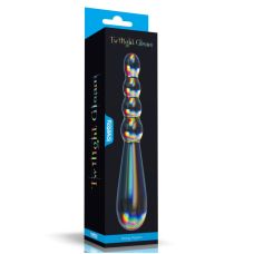 Стеклянный фаллоимитатор шарообразный разноцветный Lovetoy Twilight Gleam