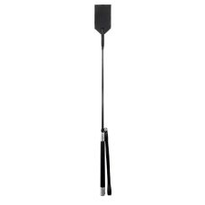 Стек для БДСМ на длиной ручке Leather Cane черного цвета