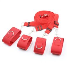 Бондаж для фиксации рук и ног красного цвета