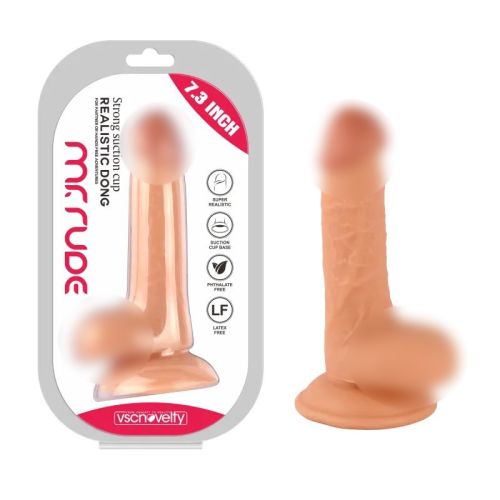Фалоімітатор реалістичний на присосці Realistic Dong Flesh Mr. Rude 7.3 бежевий