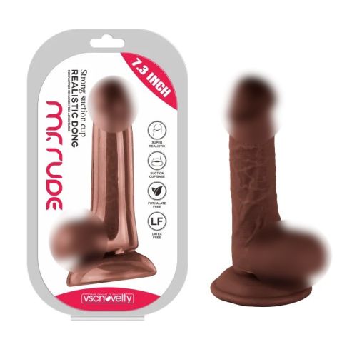 Реалистичный фаллоимитатор на присоске Realistic Dong Brown Mr. Rude 7.3 коричневый