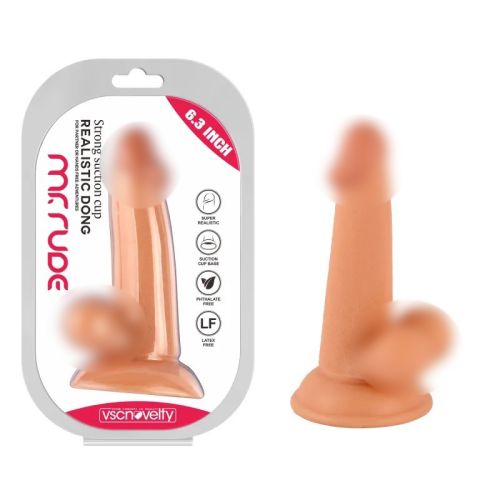 Фалоімітатор реалістичний на присосці Mr. Rude Realistic Dong Flesh 6.3 тілесний