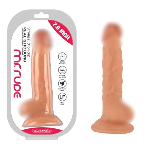 Фаллоимитатор реалистичный на присоске Mr. Rude Realistic Dong Flesh 7.9 телесный