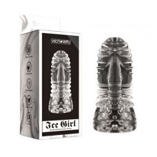 Мастурбатор рельєфний прозорого кольору Ice Girl Textured Sensation Stroker