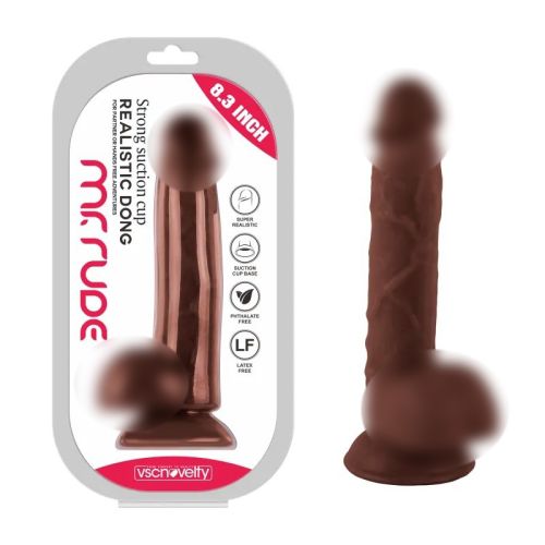 Фаллоимитатор релаистик на присоске Mr. Rude Realistic Dong Brown 8.3 коричневый