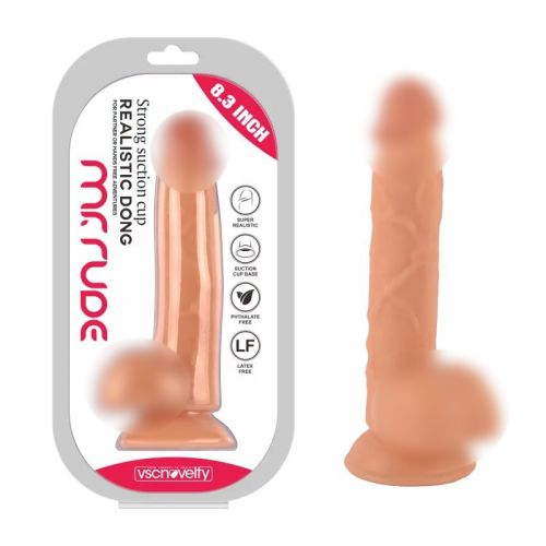Фалоімітатор реалістичний на присосці Mr. Rude Realistic Dong Flesh 8.3 тілесний