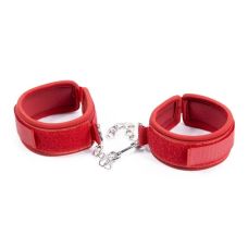 Оковы на липучках БДСМ нейлоновые красного цвета Vscnovelty