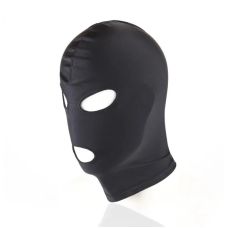 Маска на голову з вирізами для очей та рота БДСМ чорного кольору Vscnovelty