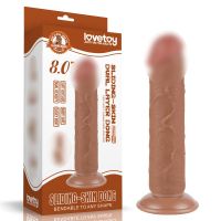Фалоімітатор на присосці реалістичний Sliding Skin Dual Layer Dong 8.0 коричневий