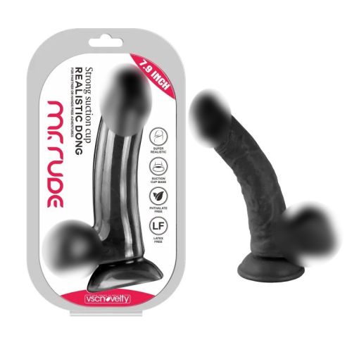 Реалистик фаллоимитатор на присоске Realistic Dong Black Mr. Rude 7.9 черный