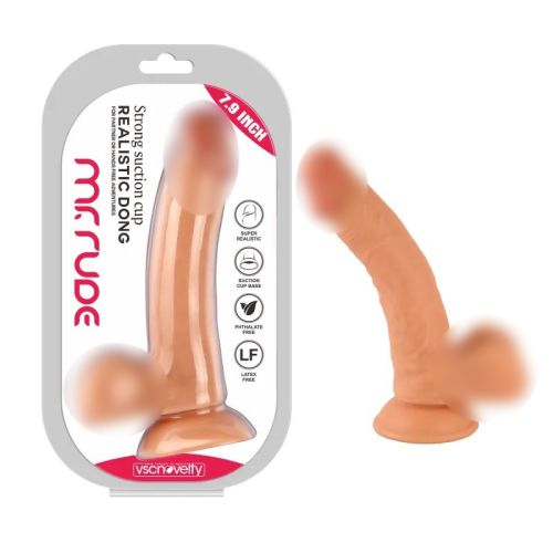 Реалістичний фалоімітатор на присосці Realistic Dong Flesh Mr. Rude 7.9 бежевий
