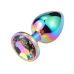 Анальна пробка хамелеон із стразиком Jewelled Secret Butt Plug Rainbow Large