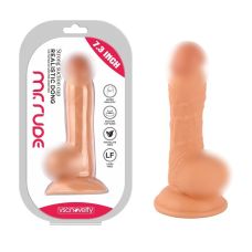 Реалістичний фалоімітатор на присосці Realistic Dong Flesh Mr. Rude 7.3 бежевий