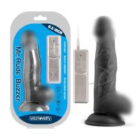 Вібратор реаліст на присосці Mr. Rude Buzzer Black 8.5 чорний