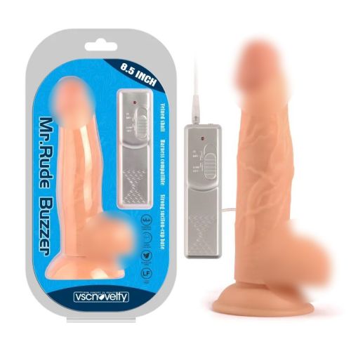 Вібратор реалістичний на присосці Mr. Rude Buzzer Flesh 8.5 тілесний