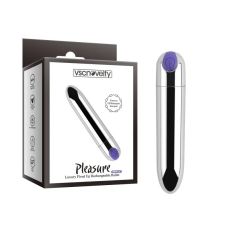 Віброкуль з кнопкою для клітора сріблястого кольору Vscnovelty Pleasure Luxury Fired Up