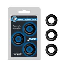 Набор эрекционных колец на член черного цвета Vscnovelty