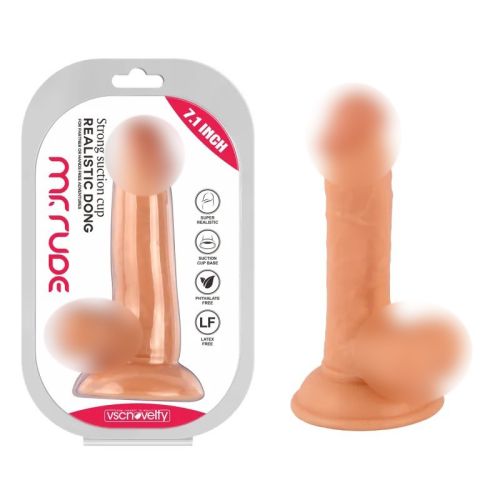 Фаллоимитатор на присоске Realistic Dong Flesh Mr. Rude 7.1 телесный