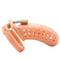 Чоловічий пристрій цнотливості на пеніс для БДСМ бежевого кольору