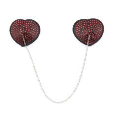 Стікіні на соску на ланцюжку зі стразами червоного кольору Vscnovelty