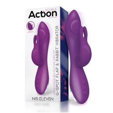 Вібратор з кліторальним відростком Action No Eleven G-Spot для стимуляції та режимом пульсації фіолетовий