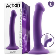 Фалоімітатор гнучкий із силікону ACTION BOUNCY фіолетового кольору