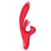 Вібратор потрійної стимуляції вагінальний для точки G та відростком для клітора кулькою червоного кольору Action Limbe