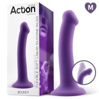 Фаллоимитатор гибкий силиконовый ACTION BOUNCY фиолетового цвета