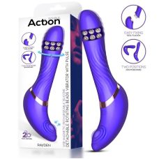 Вибратор Пульсатор вагинальный и для точки G с ротацией фиолетового цвета Action Rayden