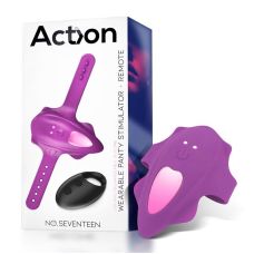 Вібротрусики для стимуляції клітора з пультом керування фіолетового кольору Action No Seventeen