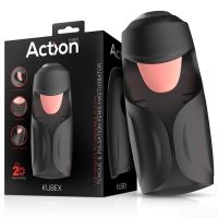 Мастурбатор для чоловіків із вібрацією чорного кольору Action Kubex