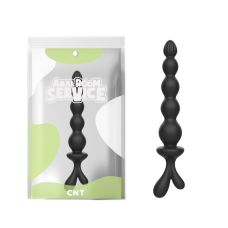 Анальные шарики с небольшими четкими звеньями силиконовые черного цвета Cnt Bead