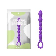 Анальные шарики с кольцом силиконовые фиолетового цвета Cnt Hold And Assult 