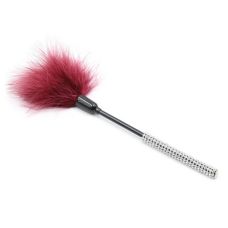 Щекоталка на палочке БДСМ с коричневыми перышками Vscnovelty 