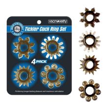 Набор эрекционных колец в форме шин силиконовых черного цвета Vscnovelty 4 штуки