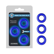 Набір ерекційних кілець силіконових синього кольору Vscnovelty 3 штуки